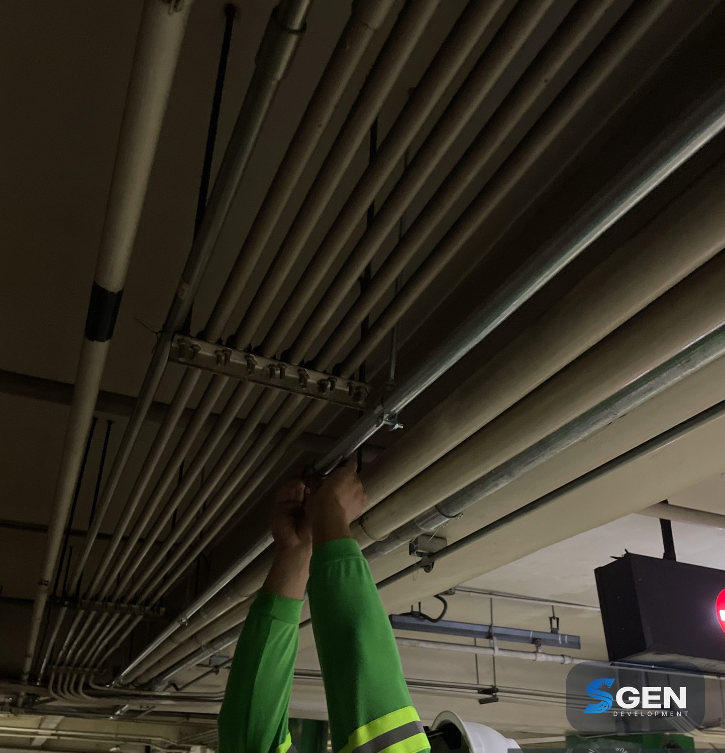 Precision overhead conduit routing to engineering standards